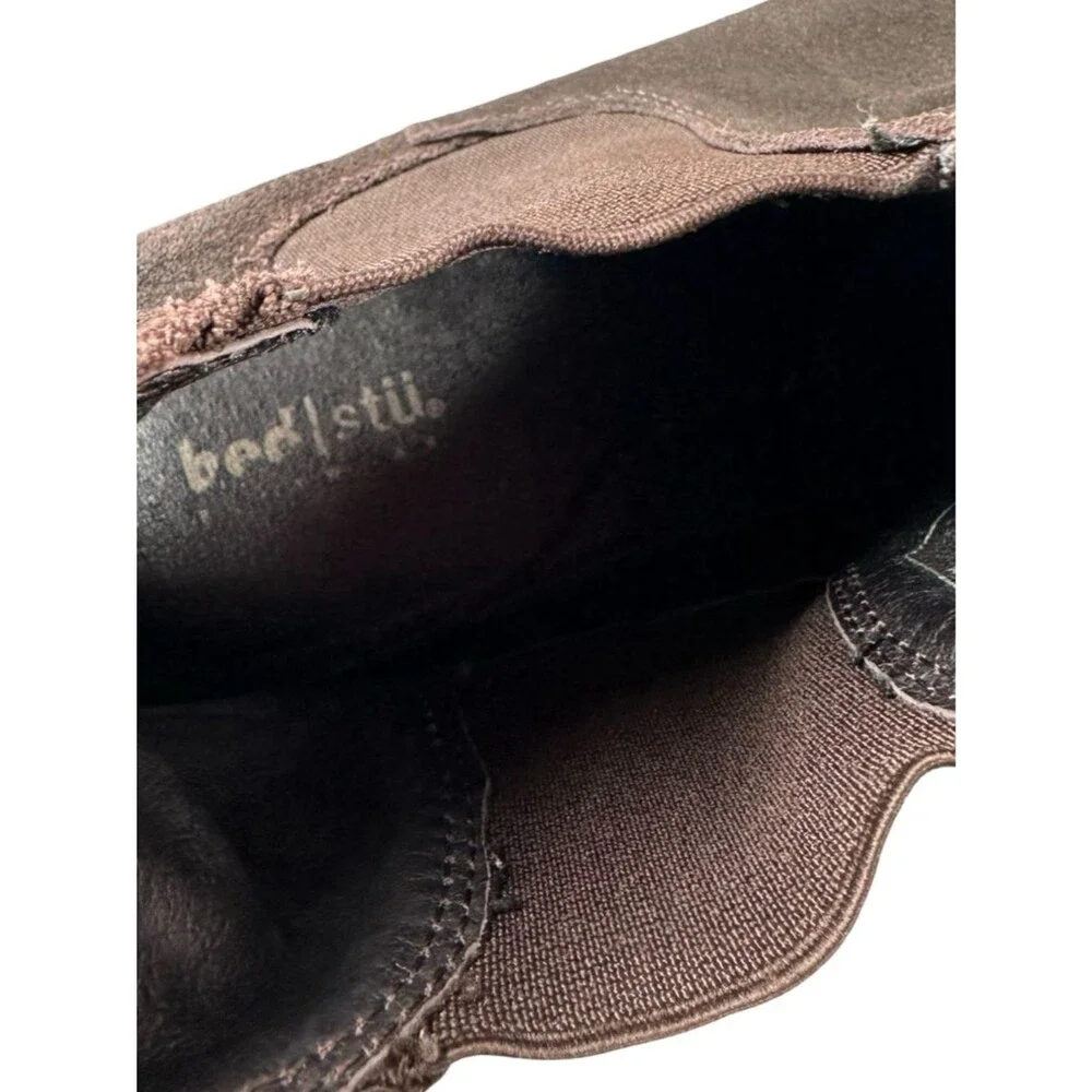 Bed|Stu Men’s Dark Brown Suede Leather Pull On Slouch Chelsea Boots Size 9
